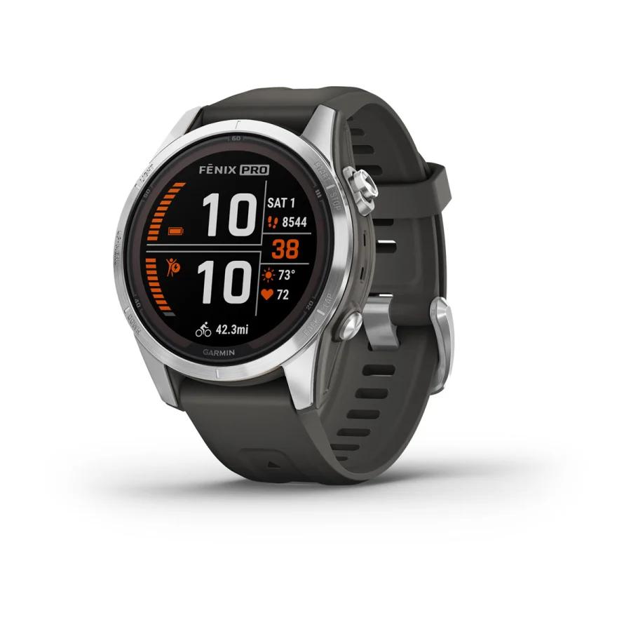 Đồng Hồ Garmin Fēnix 7S Pro–Solar Edition Đen Bạc 42mm